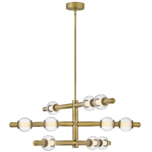 Saxon LED 36 inch Lacquered Brass Chandelier Ceiling Light
