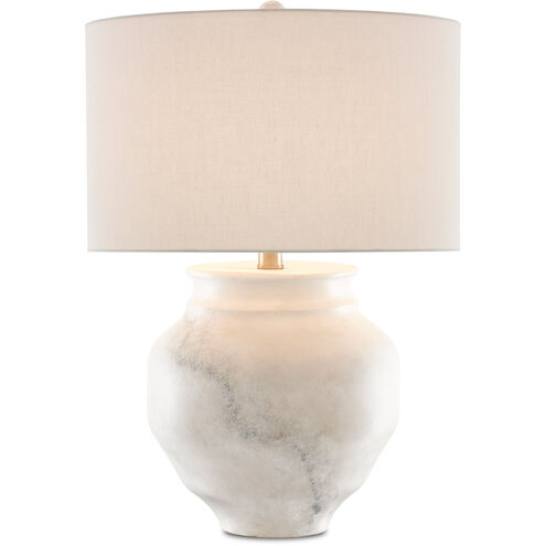 Kalossi 29 inch 150.00 watt Painted White and Gray/Contemporary Silver Leaf Table Lamp Portable Light