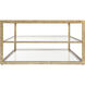 Strie 54 X 34 inch Antique Brass with Clear Coffee Table