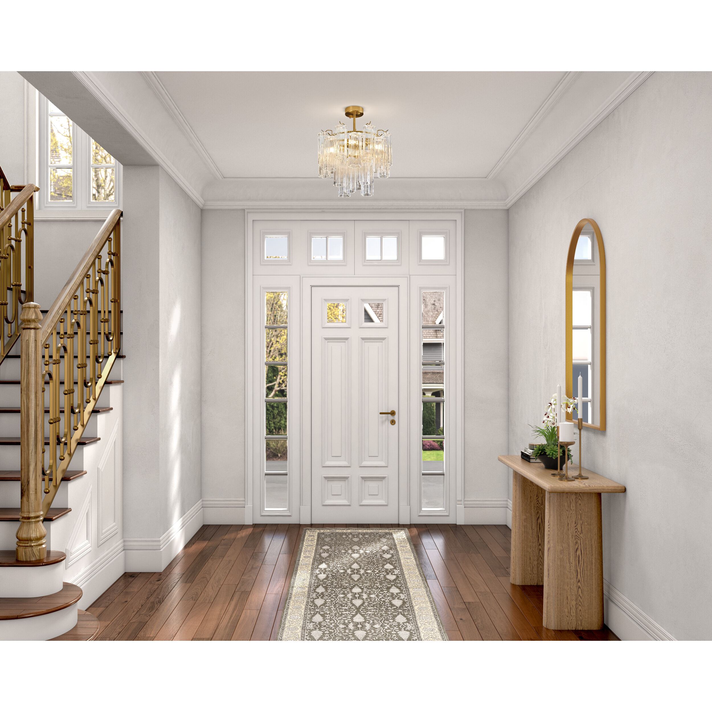 Sophia 5 Light 17.75 inch Brass Semi Flush Mount Ceiling Light