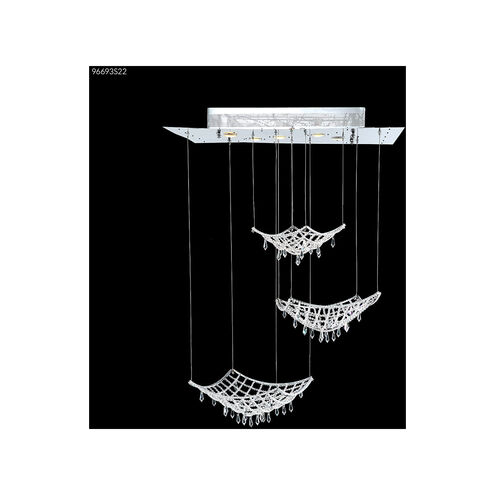 Contemporary 5 Light 22 inch Silver Crystal Chandelier Ceiling Light