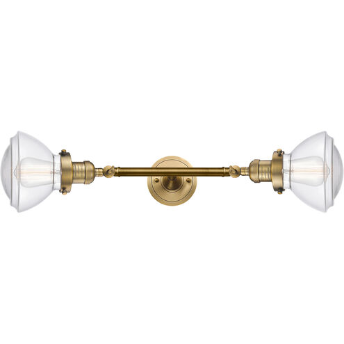 Franklin Restoration Olean LED 7 inch Brushed Brass Bath Vanity Light Wall Light in Clear Glass, Franklin Restoration