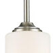Bordeaux 1 Light 5.5 inch Brushed Nickel Pendant Ceiling Light