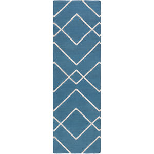 Atrium 72 X 48 inch Blue and Neutral Area Rug, Cotton