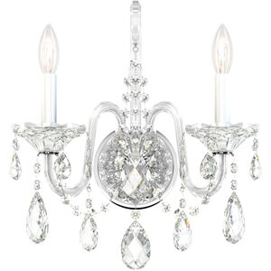 Sterling 2 Light 6.5 inch Polished Silver Wall Sconce Wall Light in Swarovski