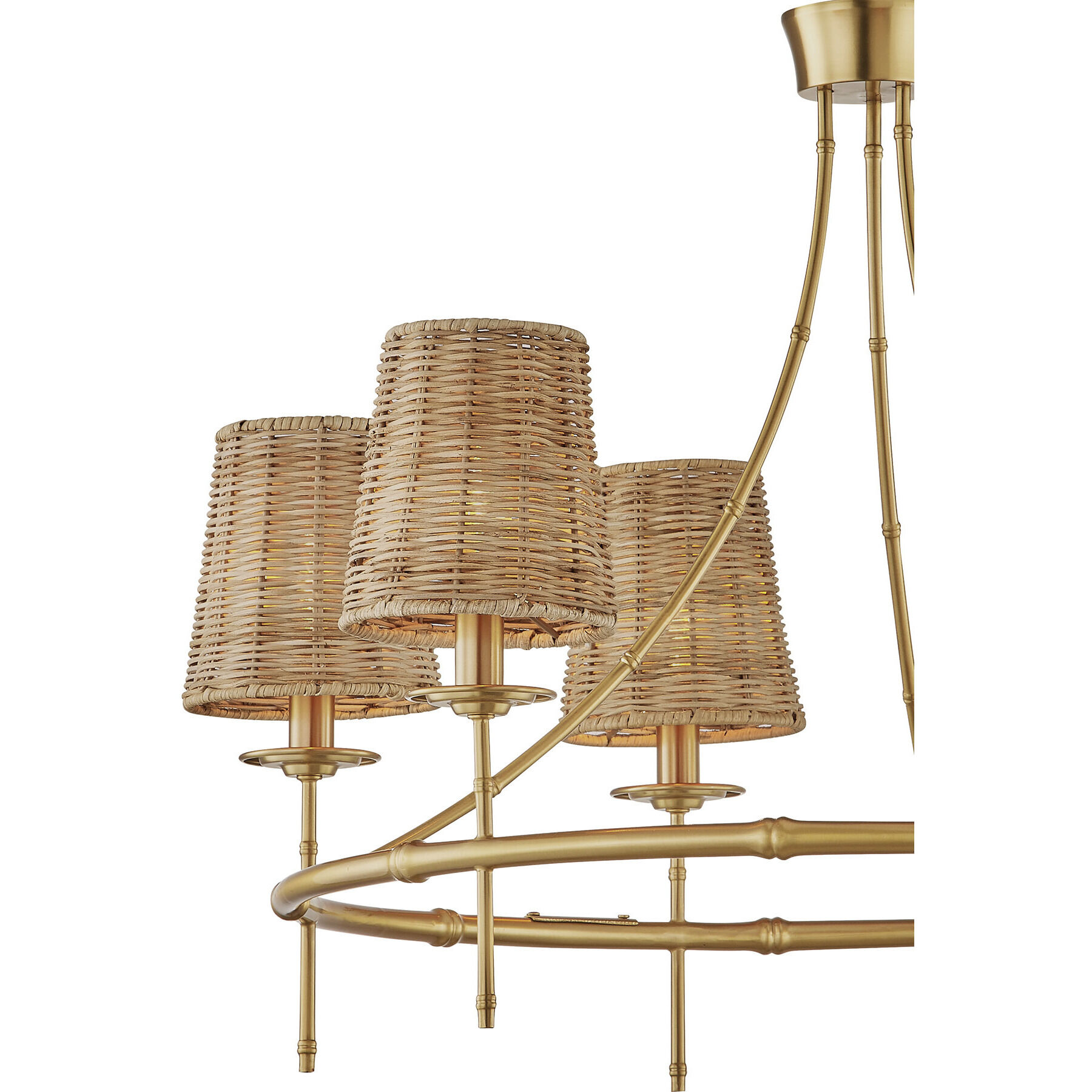 Ashbury 6 Light 30 inch Warm Brass Chandelier Ceiling Light