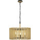Suratto 6 Light 24 inch Matte Black and Honey Blonde Pendant Ceiling Light in Matte Black/Honey Blonde