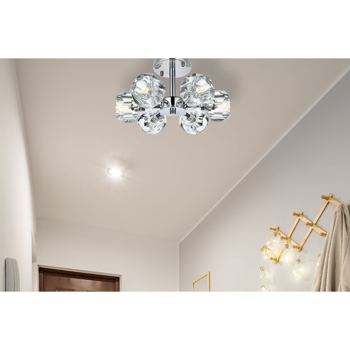 Eren 6 Light 14 inch Chrome Flush Mount Ceiling Light