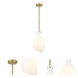 Salem LED 8.5 inch Brushed Brass Mini Pendant Ceiling Light in Matte White Glass