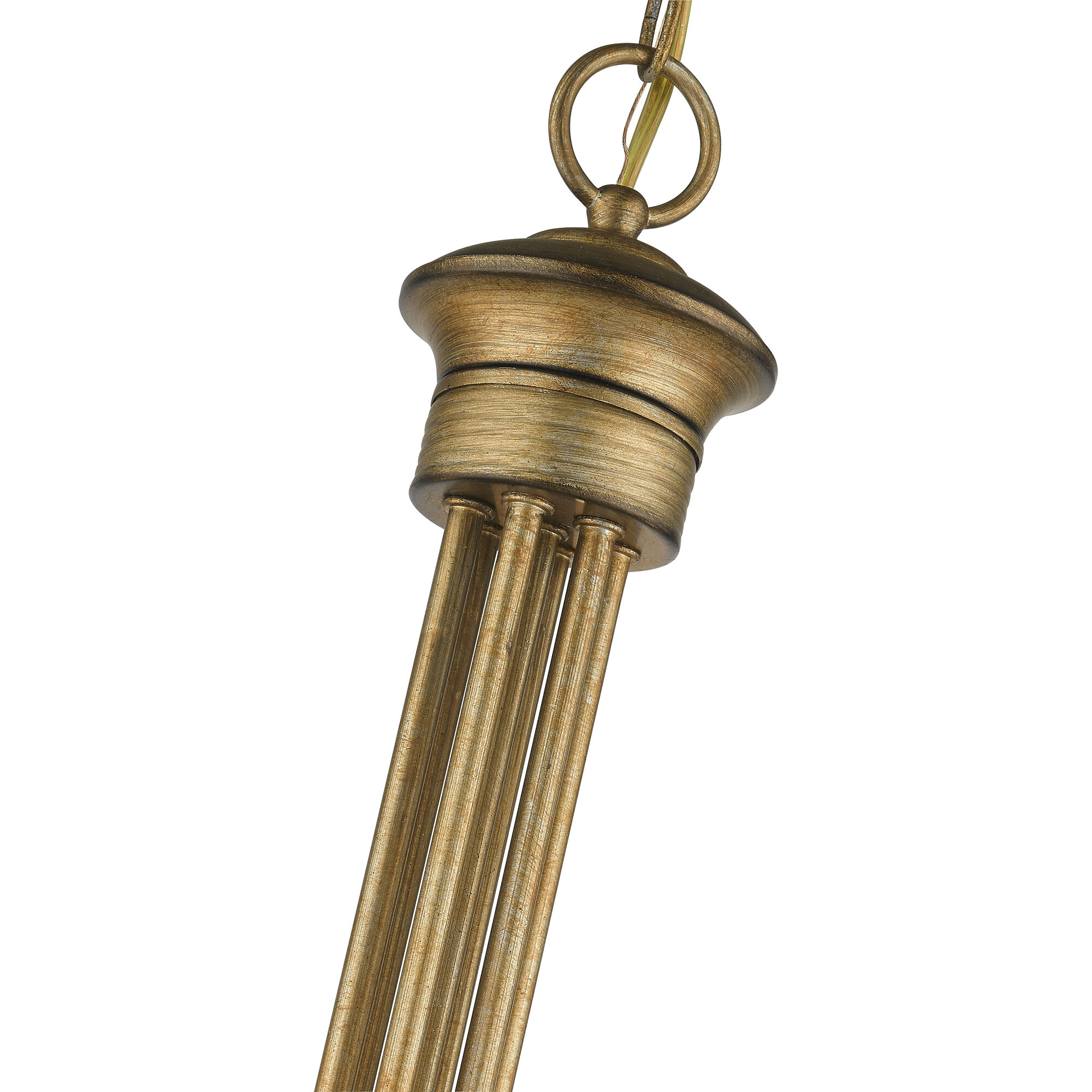 Estate 5 Light 25 inch Antique Gold Leaf Chandelier Ceiling Light