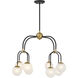 Couplet 8 Light 25 inch Black with Warm Brass Accents Chandelier Ceiling Light