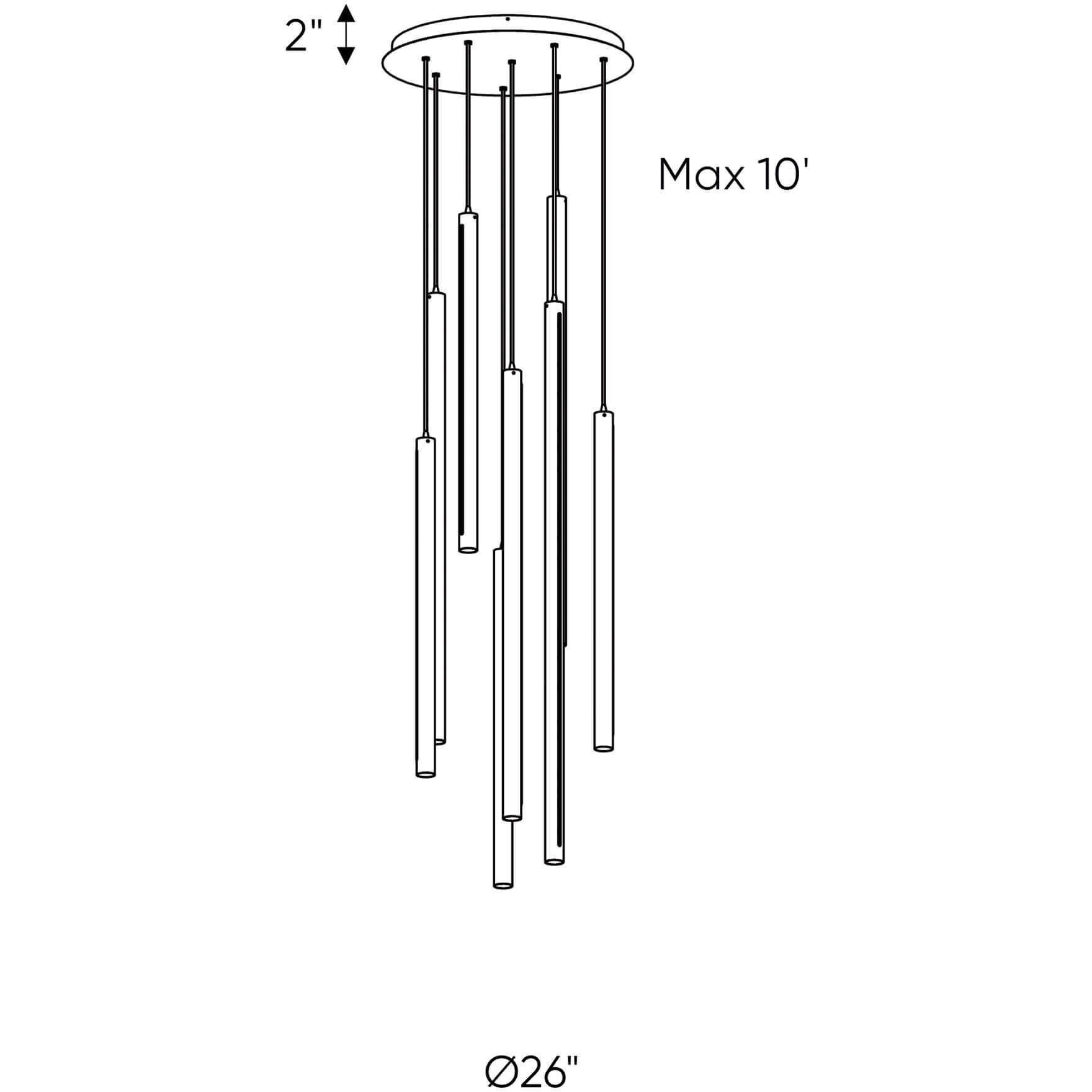 Linea LED 2 inch White Pendant Ceiling Light, Cylinder Cluster