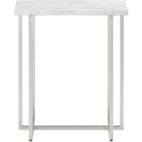 Cora 22 X 19 inch Silver Leaf/White Accent Table