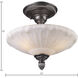 Restoration 3 Light 12 inch Dark Silver Semi Flush Mount Ceiling Light