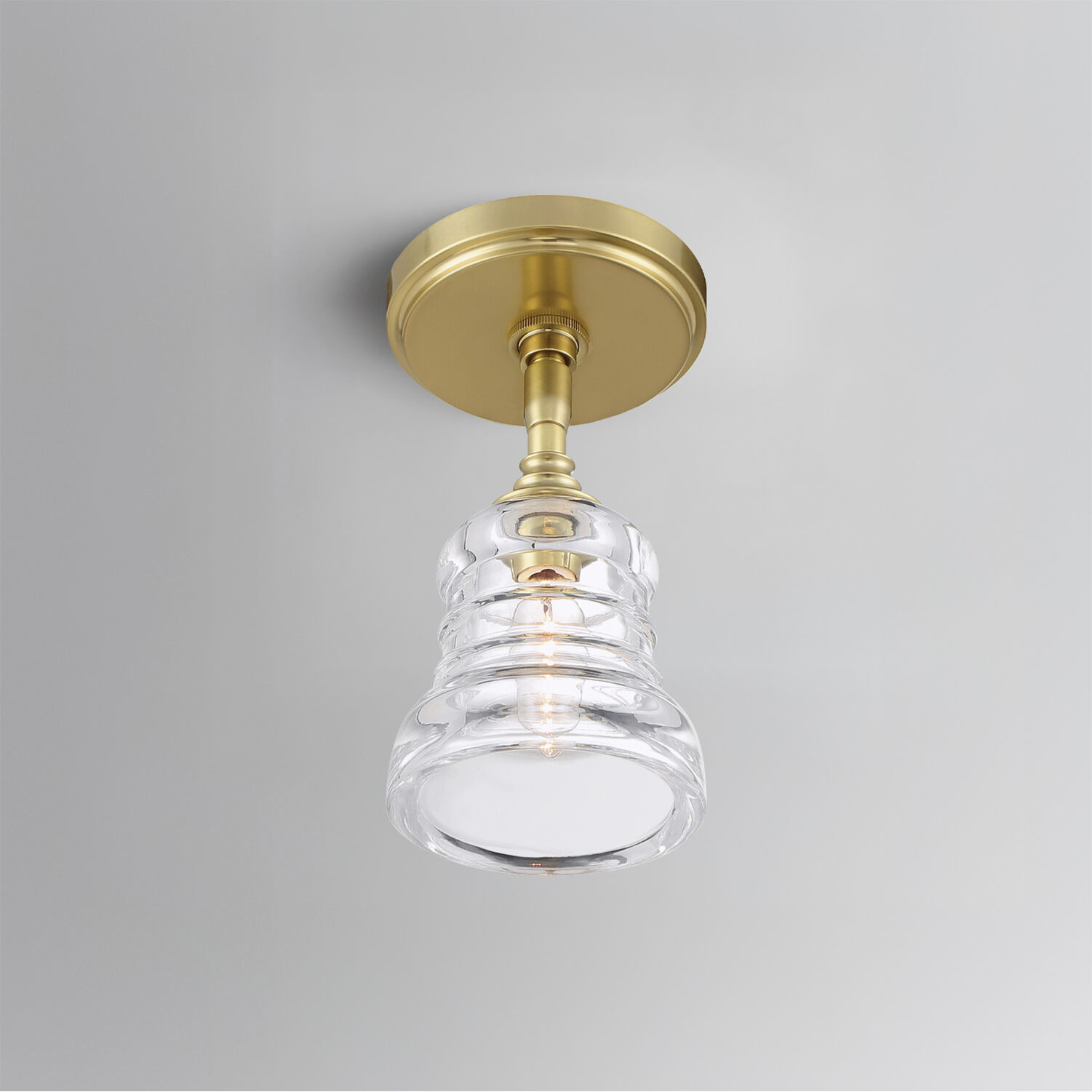 Gregory 1 Light 5 inch Aged Brass Semi Flush Ceiling Light