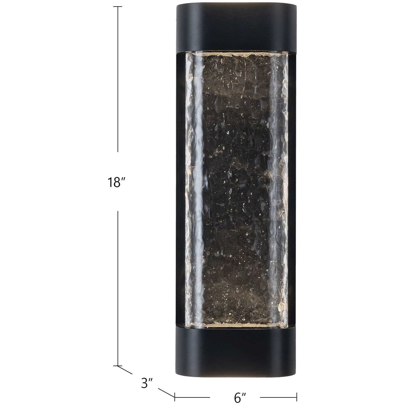 Moondew LED 18 inch Black Exterior Wall Sconce