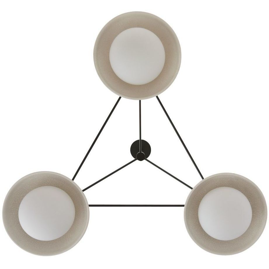 Glaze 3 Light 38 inch Blackened Steel, Ivory Stained Crackle Chandelier Ceiling Light