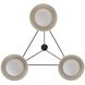 Glaze 3 Light 38 inch Blackened Steel, Ivory Stained Crackle Chandelier Ceiling Light