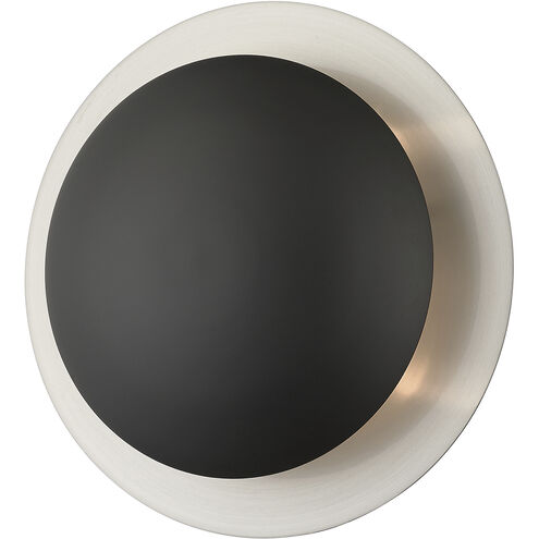 Ventura 2 Light 11 inch Black with Brushed Nickel Reflector Backplate Semi-Flush/Wall Sconce Ceiling Light, Medium