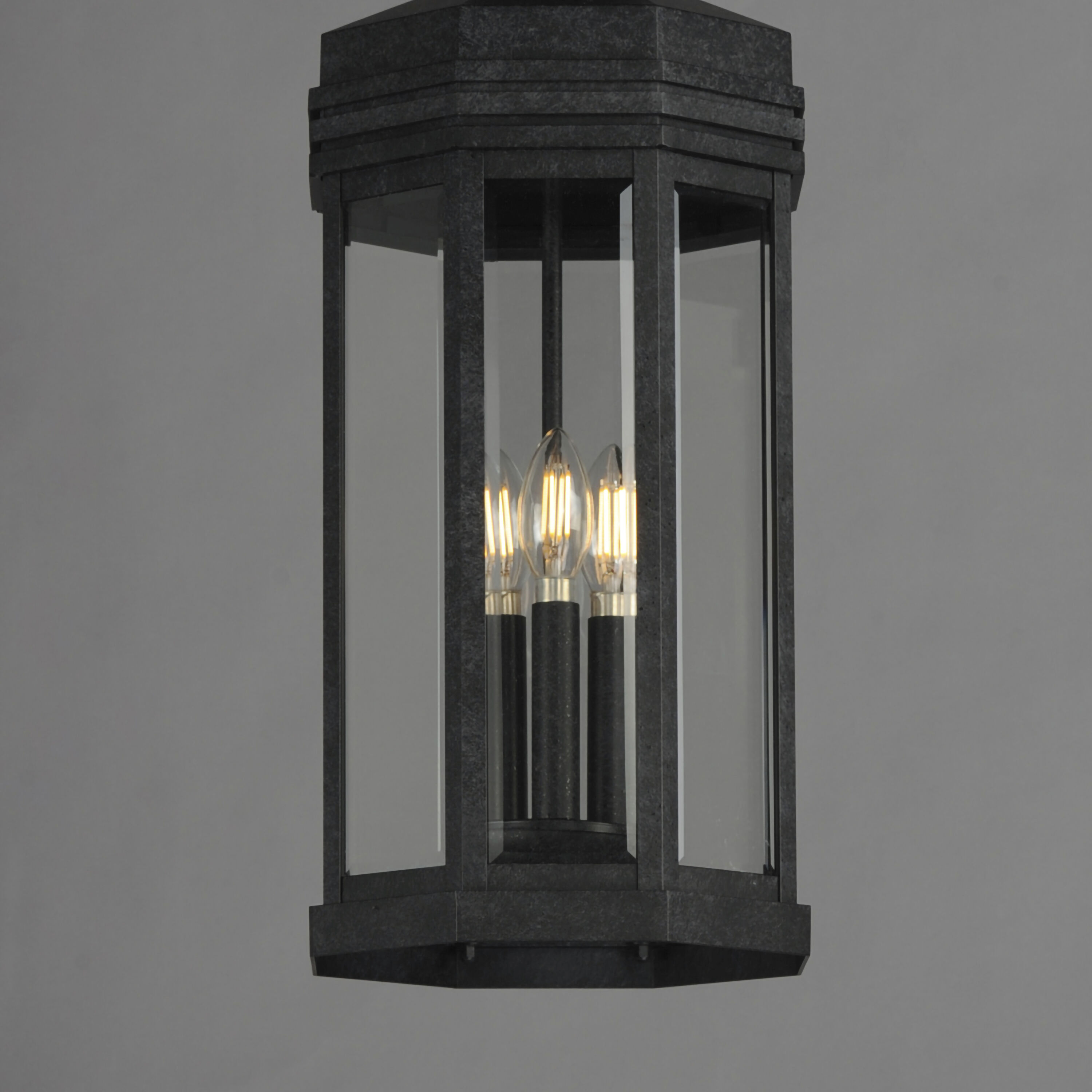 Wright 3 Light 9 inch Black Patina Outdoor Pendant