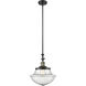 Franklin Restoration Oxford LED 12 inch Black Antique Brass Mini Pendant Ceiling Light in Seedy, Franklin Restoration