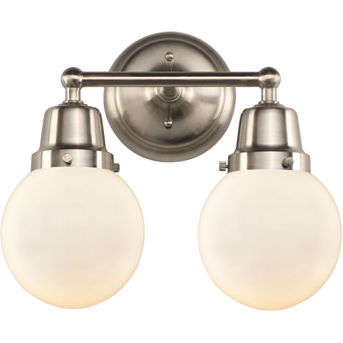 Aditi Beacon 2 Light 14 inch Brushed Satin Nickel Bath Vanity Light Wall Light, Aditi