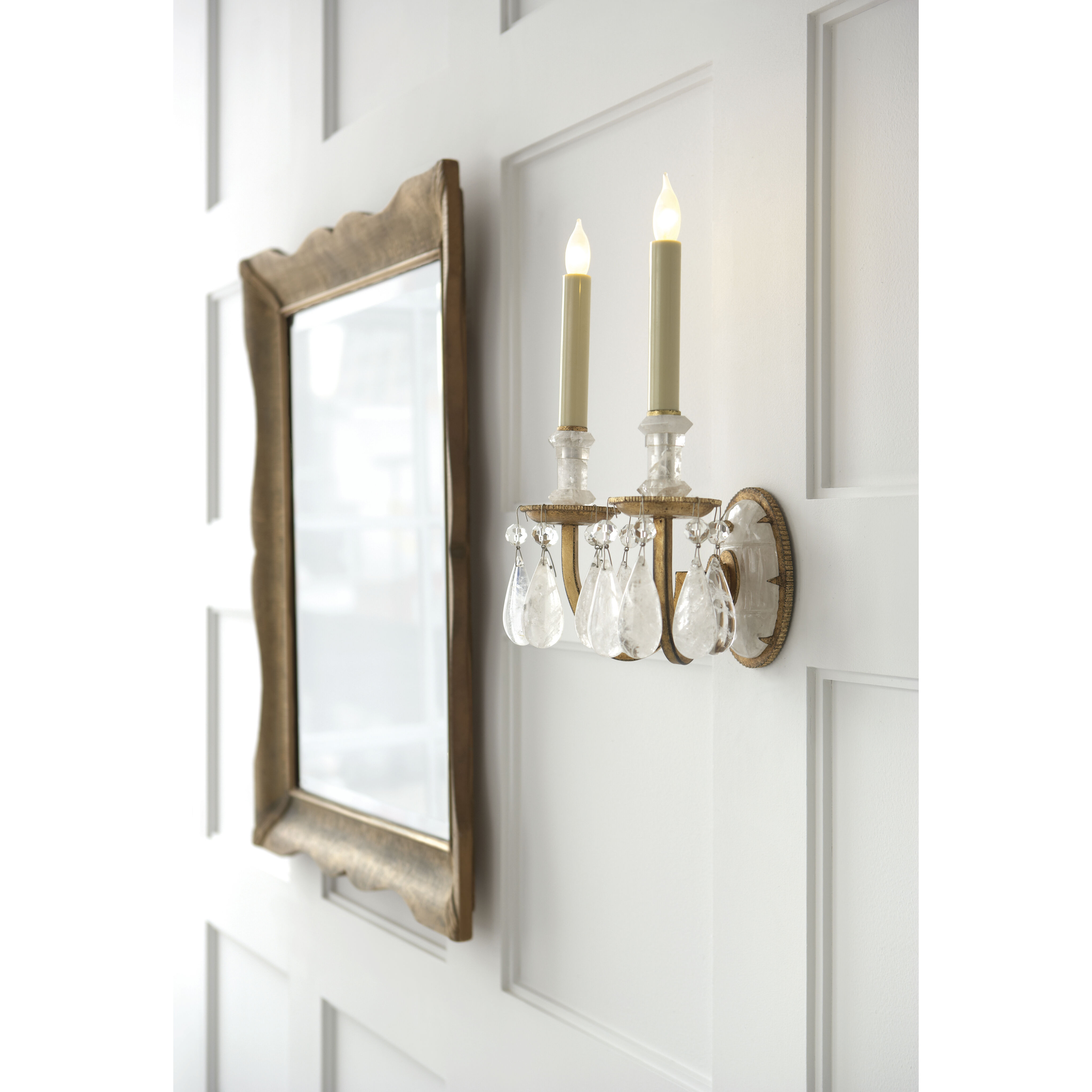 Thomas O'Brien Elizabeth 2 Light 9.5 inch Gilded Iron Double Sconce Wall Light