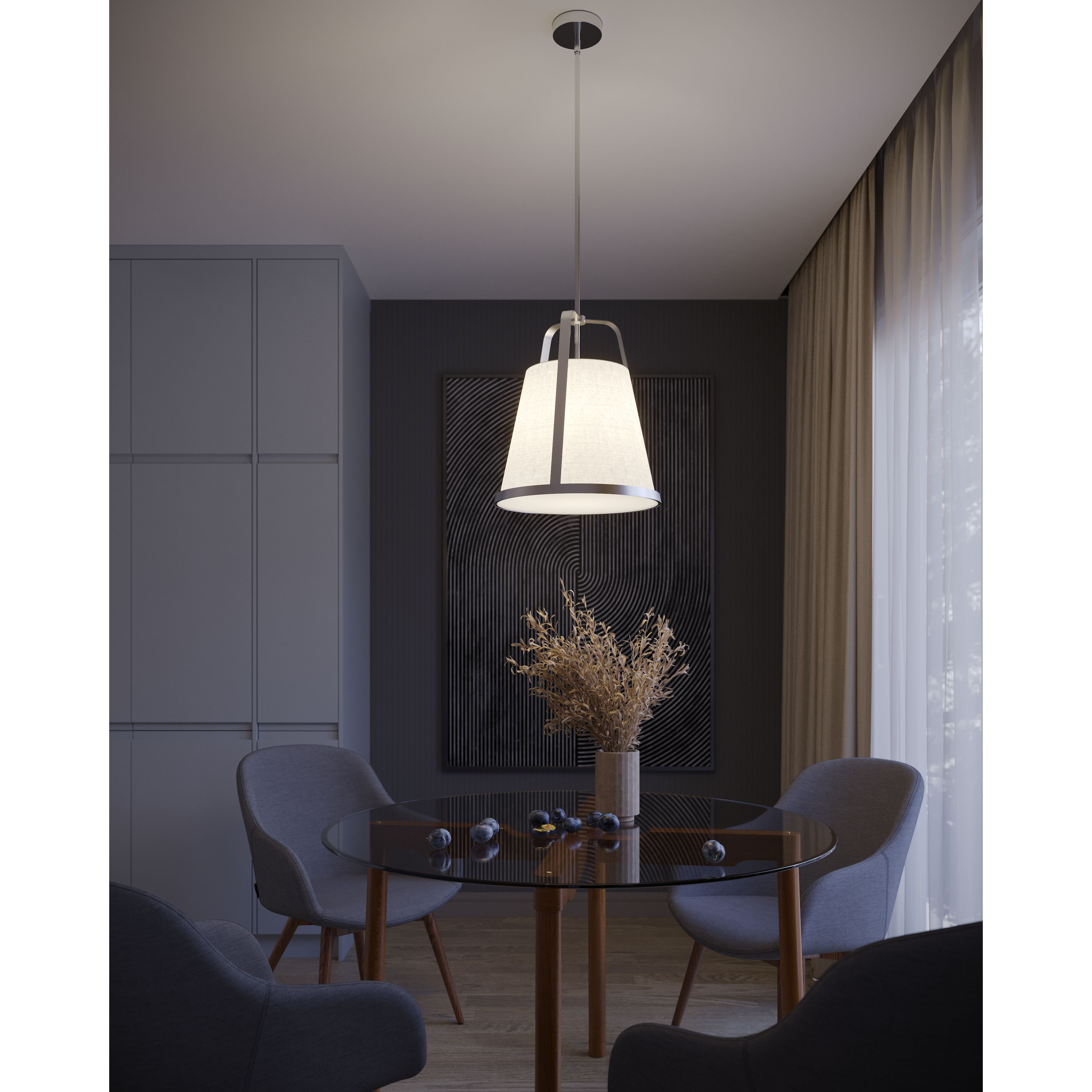 Lizzette LED 18 inch Satin Nickel Pendant Ceiling Light