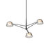 Ray LED 35.75 inch Satin Black Chandelier Ceiling Light in Smoked Etched