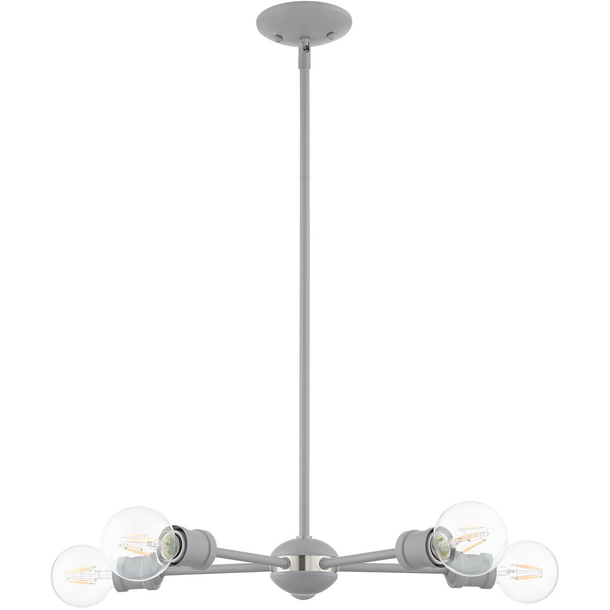 Lansdale 5 Light 19 inch Nordic Gray with Brushed Nickel Accents Chandelier Ceiling Light