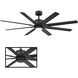 Renegade 66 inch Matte Black Downrod Ceiling Fan in 2700K