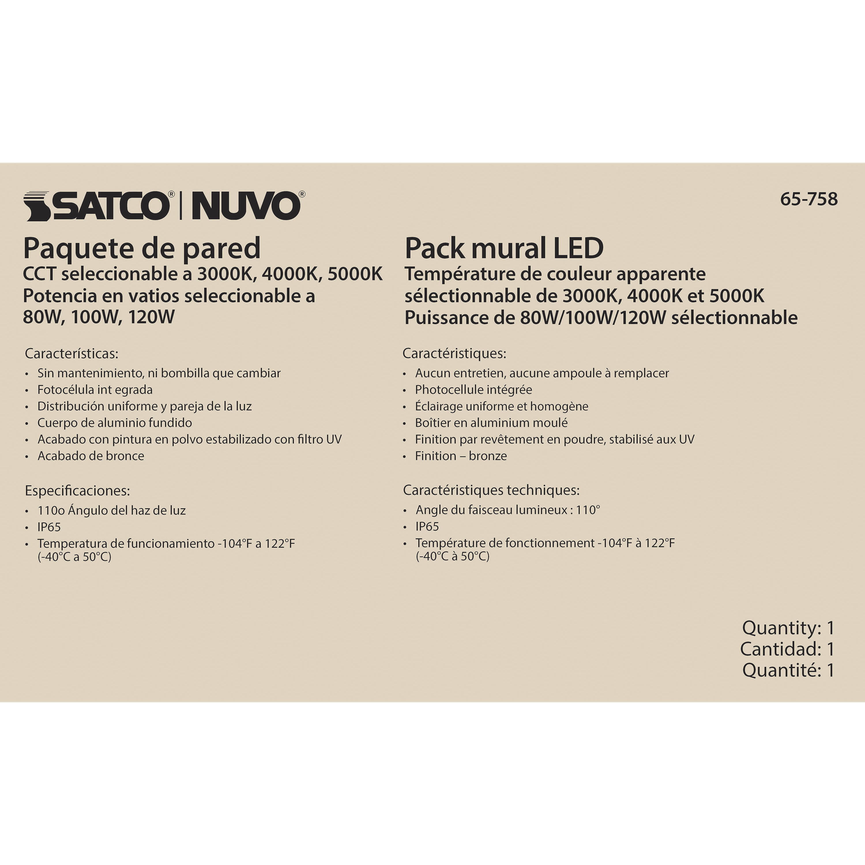 Brentwood LED 9 inch Bronze Outdoor/Indoor Wall Pack