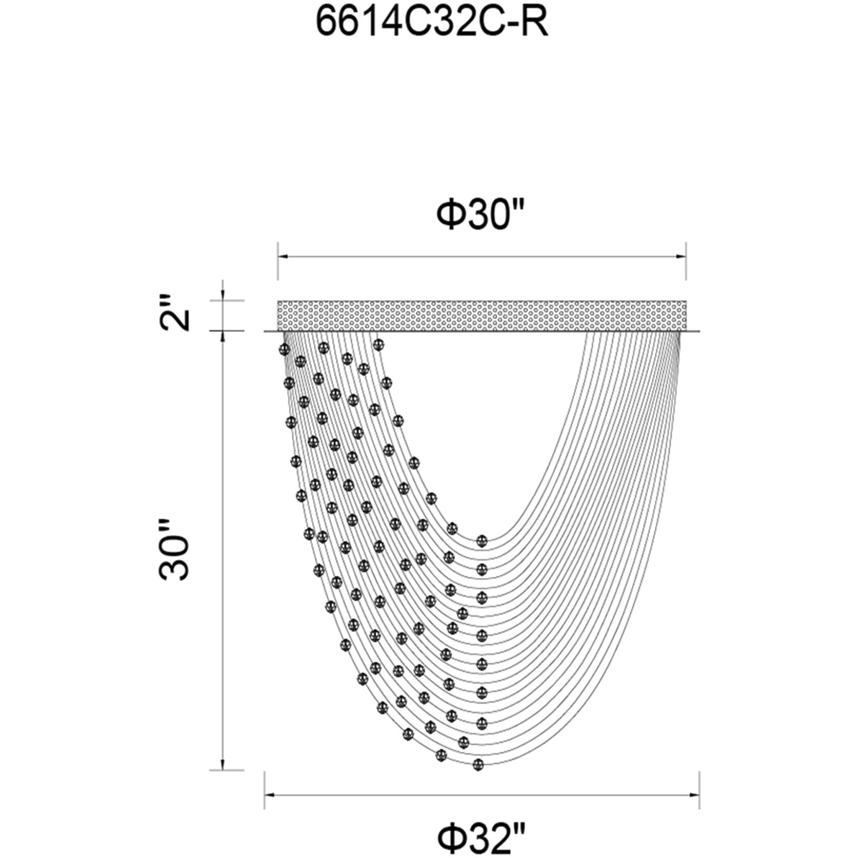 Wave 13 Light 32 inch Chrome Flush Mount Ceiling Light