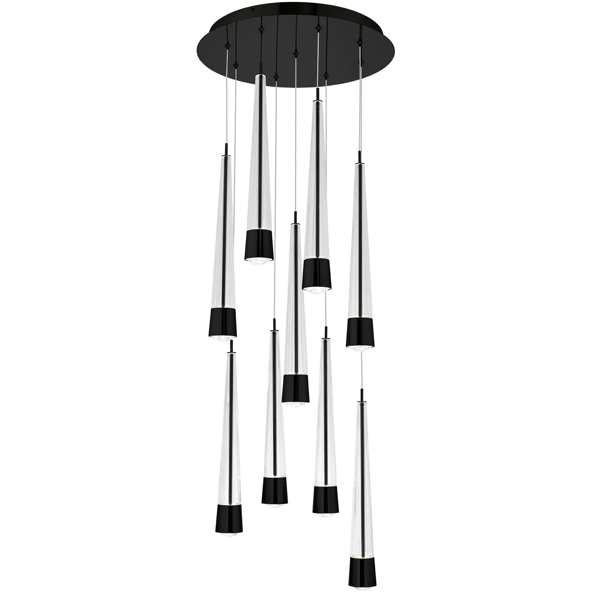 Quill LED 17 inch Black Multi-Light Pendant Ceiling Light, dweLED
