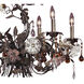 Cristallo Fiore 6 Light 29 inch Bronze Chandelier Ceiling Light