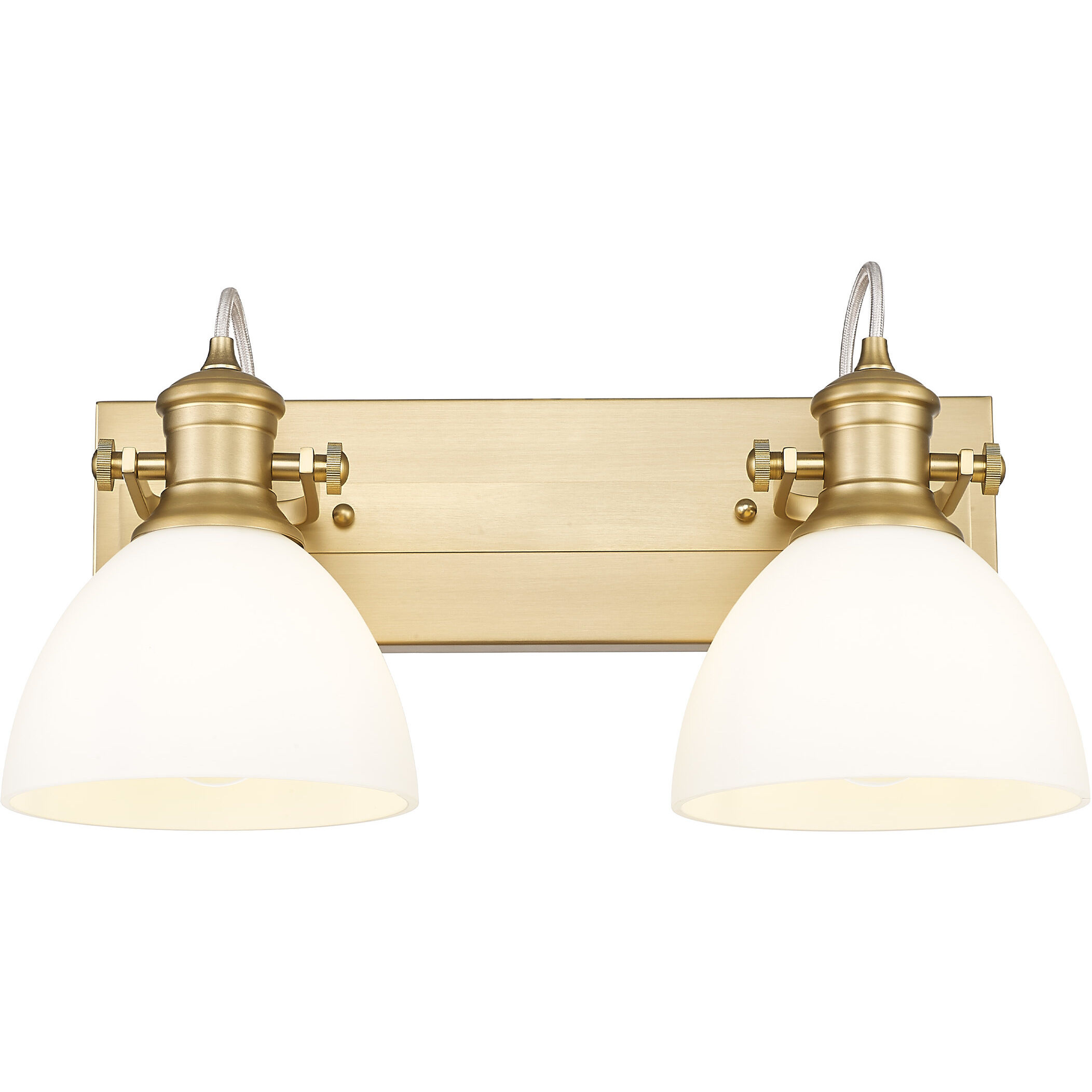 Yep Hines Vanity Wall Light in Opal Glass, Brushed Champagne Brass