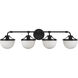 Meredith 4 Light 33 inch Matte Black Bathroom Vanity Light Wall Light