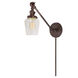 Soho Liberty 22 inch 100 watt Oil Rubbed Bronze Swing Arm Wall Sconce Wall Light in Clear Glass, 9, Double Swivel
