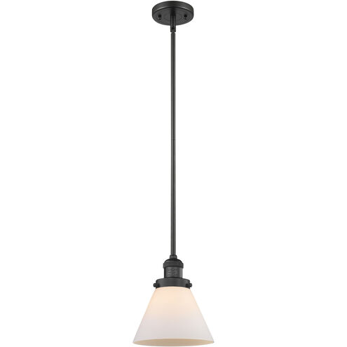 Franklin Restoration Cone 1 Light 8 inch Matte Black Mini Pendant Ceiling Light in Incandescent, Matte White, Franklin Restoration