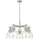 Newton Bell 5 Light 26 inch Satin Nickel Chandelier Ceiling Light in Clear Glass