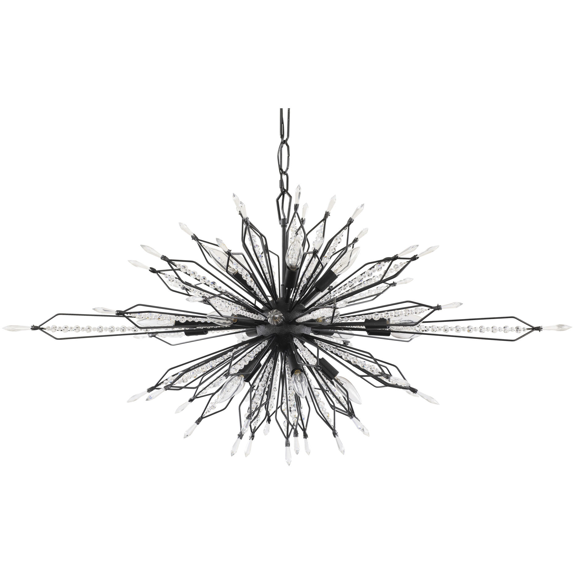 Orbital 20 Light 48 inch Carbon Linear Pendant Ceiling Light