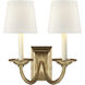 Chapman & Myers Flemish 2 Light 12.5 inch Gilded Iron Double Sconce Wall Light in Linen
