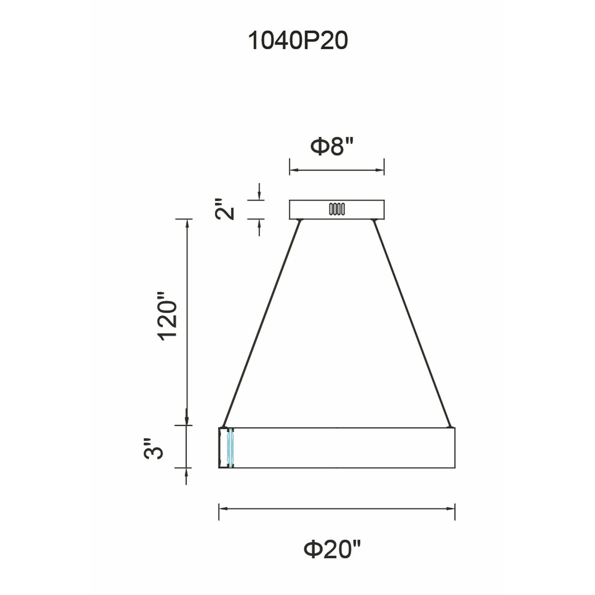 Rosalina LED 20 inch Matte Black Down Chandelier Ceiling Light