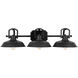 Elijah 3 Light 30.5 inch Matte Black Vanity Light Wall Light