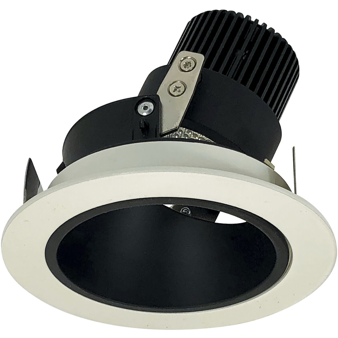 Iolite Black with White Recessed Light in Black / White, 800, Comfort Dim, Round Deep Cone Reflector