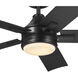 Tide 52 inch Satin Black with Weathered Medium Oak Blades Ceiling Fan