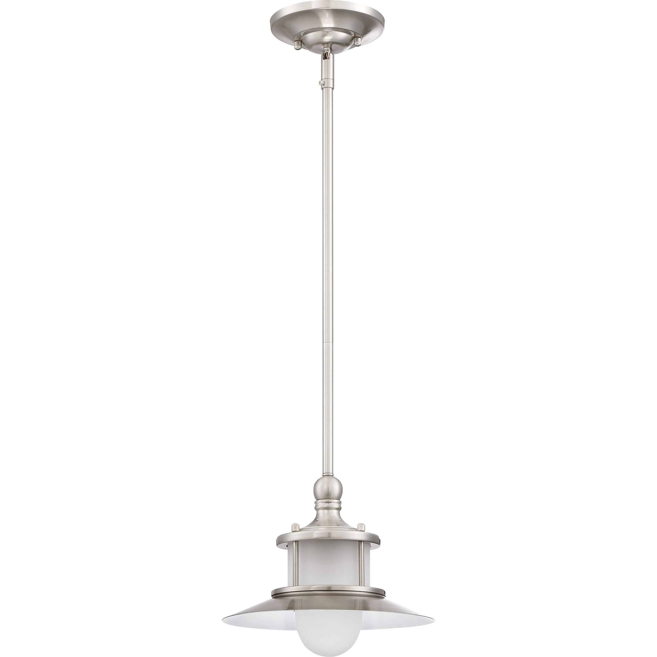 New England 1 Light 10 inch Brushed Nickel Mini Pendant Ceiling Light