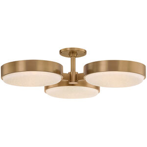 Rory 3 Light 30 inch Patina Brass Semi Flush Ceiling Light