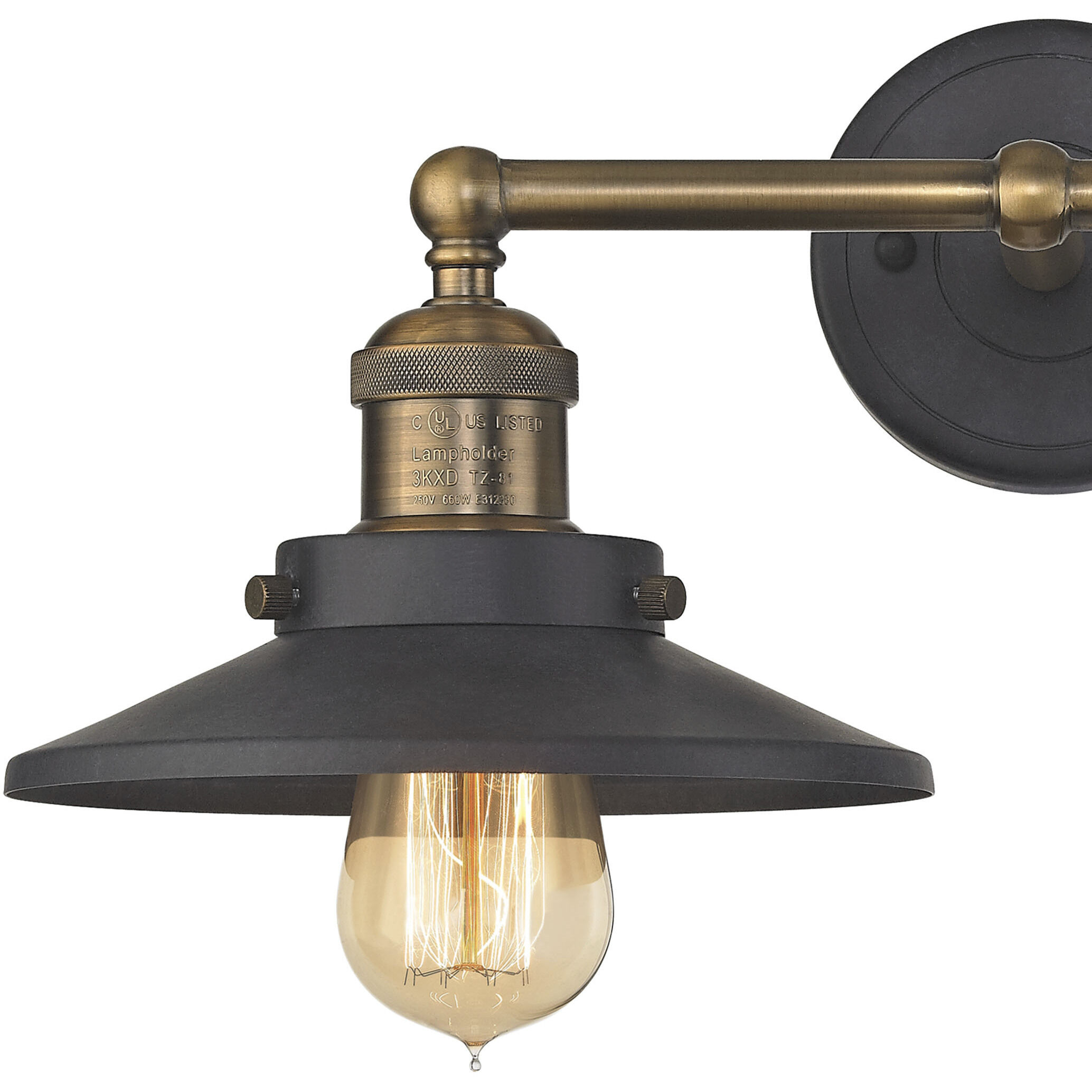 English Pub 2 Light 18 inch Antique Brass Vanity Light Wall Light