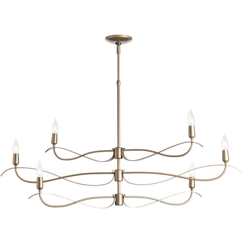 Willow 6 Light 43.5 inch Soft Gold Chandelier Ceiling Light, Small